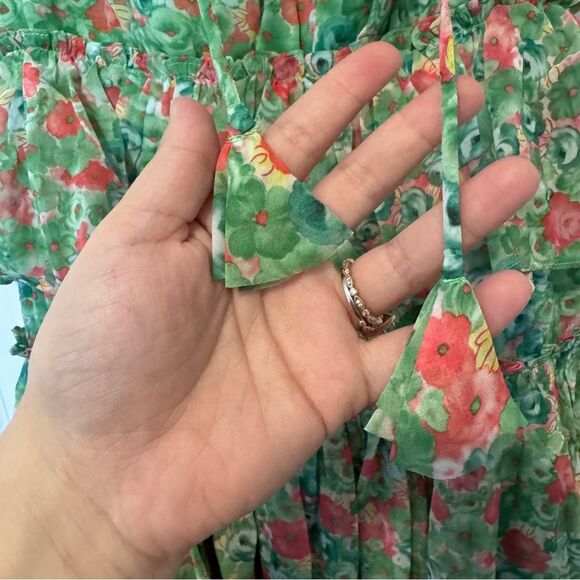 Reset by Jane Green Floral Tiered Ruffle Joelle Mini Dress NWT Size Medium - Picture 5 of 12